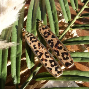 Boucles d'oreilles longues léopard