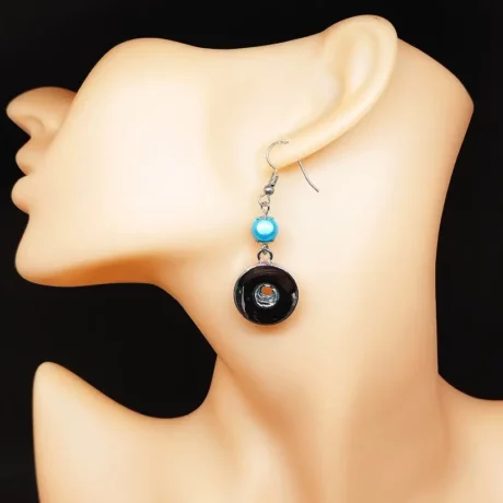Support Boucles d'oreilles Bleu clair pour clip bouton pression